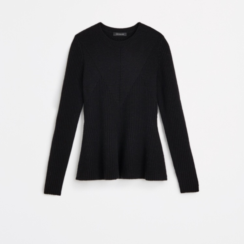 Ann Taylor Black Peplum Sweater Large Medium